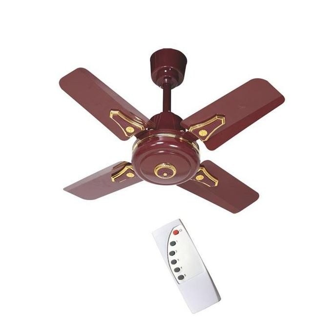 Itel 24-inch AC/DC Solar Ceiling Fan with Remote (Brown)